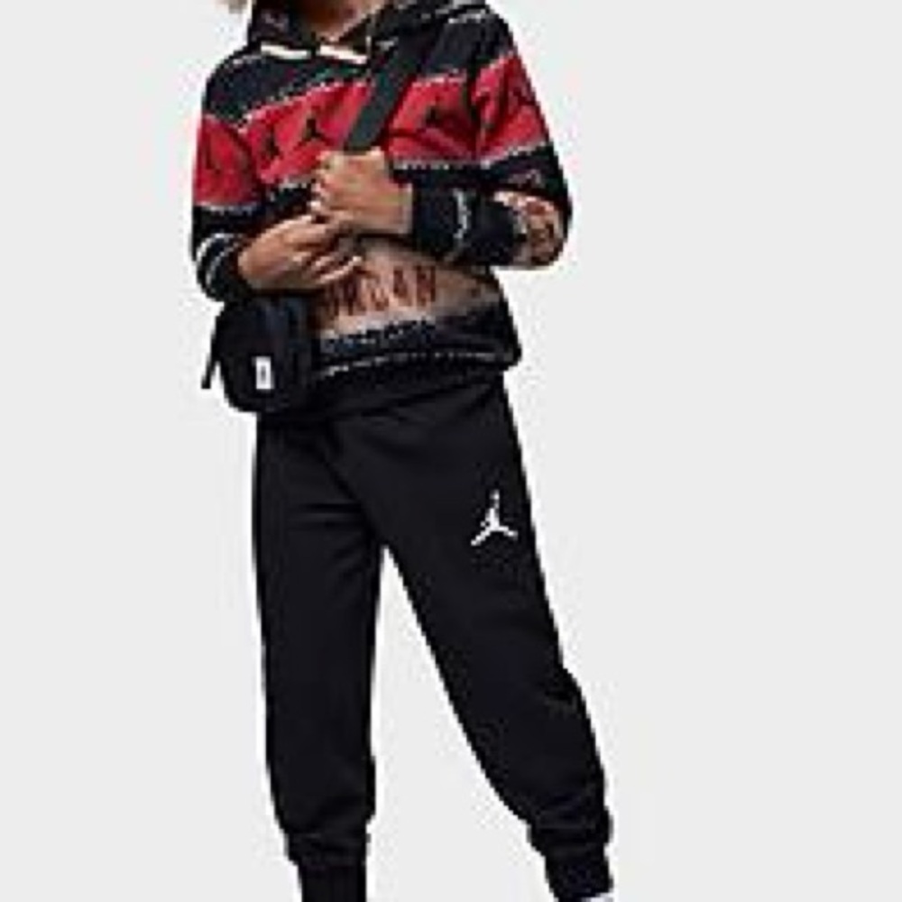 Jordan Black Joggers with White Jumpman Accent